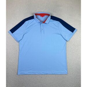 Redvanly Polo Shirt Mens XL Blue Colorblock Golf Performance Knit Short Sleeve
